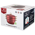 Кастрюля-мантоварка agness red qeen 28x12/28х7,3/28х7,3 см. трехслойное покр granit 936-137 - фото 2