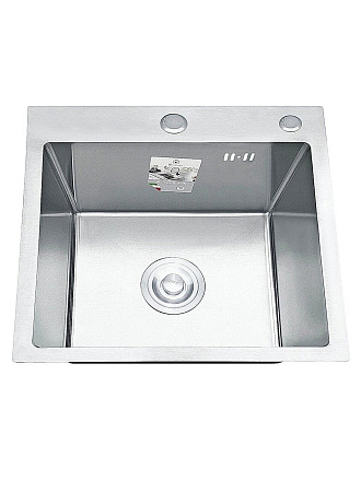 Мойка кухонная врезная, Diadonna, нержавеющая сталь, 500х500х200 мм, сатин, DS5050