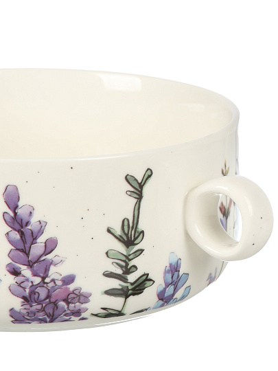 Салатник фарфор, круглый, 16 см, с ручками, Лаванда, Bronco, 189-271
