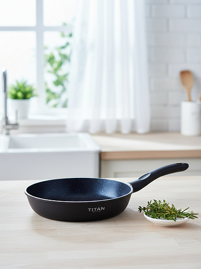 Сковорода литой алюминий, 20 см, антипригарное покрытие, Нева Металл Посуда, Titan Space, индукция, 918120i
