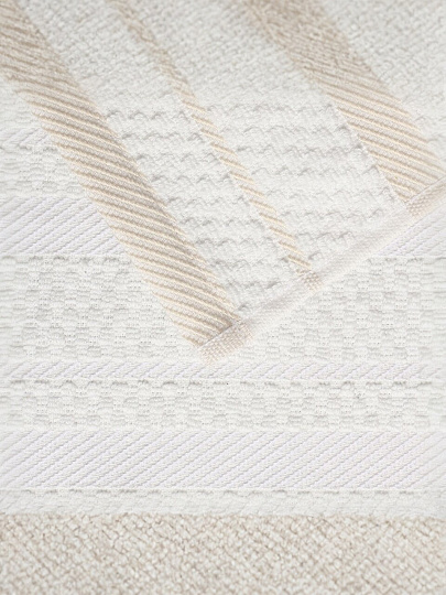 Набор полотенец кухонных 2 шт, 30х50 см, махровый, 100% хлопок, 400 г/м2, Silvano, Классика, бело-бежевый, Узбекистан