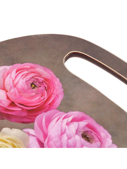 Доска разделочная дерево, 29х21х0.6 см, с ручкой, К-83