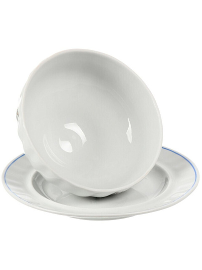 Масленка фарфор, 17.7х10 см, крышка фарфор, 0.5 л, Добрушский фарфоровый завод, Гуси, 9С1087/1Ф34