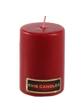 Свеча декоративная, 6х4 см, цилиндр, бордо, Evis, 13 8191 03 00