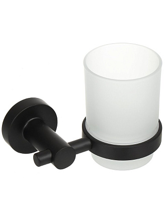 Стакан для зубных щеток, 12.5х7х5 см, металл, черный, Y9-047