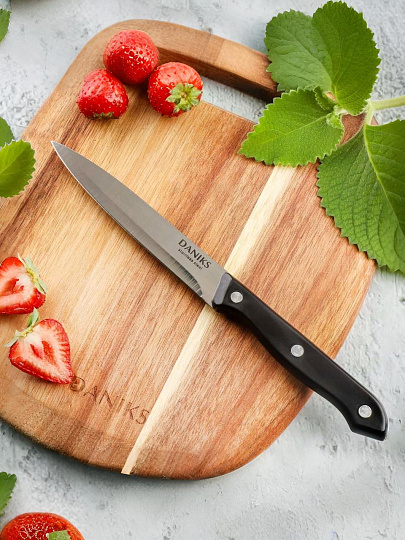 Нож кухонный Daniks, Классик, универсальный, нержавеющая сталь, 12.5 см, рукоятка пластик, YW-A111-TY