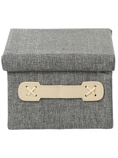 Кофр для хранения, 1 секция, с крышкой, складной, 28х19х13 см, с ручкой, серый, A290105