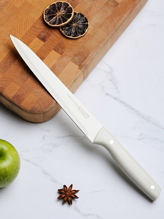 Нож Regent Inox, Becco Bianco, разделочный, нержавеющая сталь, 20.5 см, рукоятка пластик, 93-KN-BB-3