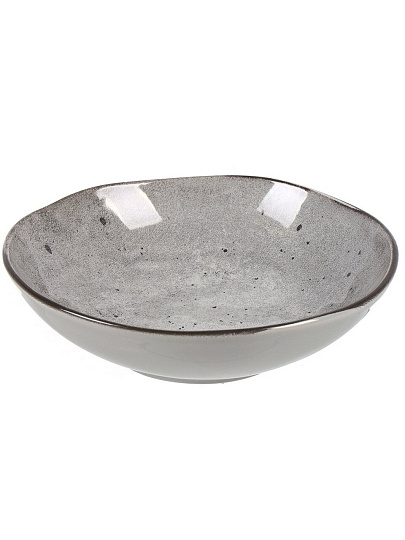 Тарелка суповая, керамика, 20 см, круглая, Stone Dark, Domenik, TDP576/DMD043