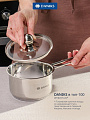 Ковш нержавеющая сталь, 0.8 л, крышка стекло, металлическая ручка, индукция, Daniks, GS-01311-12SP/SD-512S - фото 6