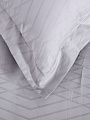 Постельное белье евро, простыня 240х260 см, 2 наволочки 70х70 см, 2 наволочки 50х70 см, пододеяльник 200х220 см, Mona Liza, сатин-жаккард, Royal Грань серебристая - фото 5