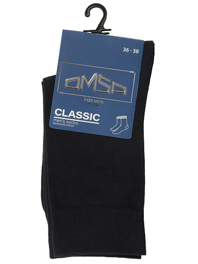Носки для мужчин, хлопок, Omsa, Классик, синие, 36-38, 204
