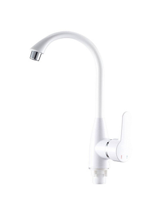 Смеситель для кухни, РМС, с картриджем, пластиковый корпус, белый, PL5-017F