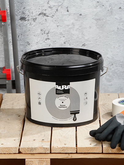 Краска водно-дисперсионная, Aura, акриловая, интерьерная, моющаяся, влагостойкая, матовая, белая черемуха, 14 кг