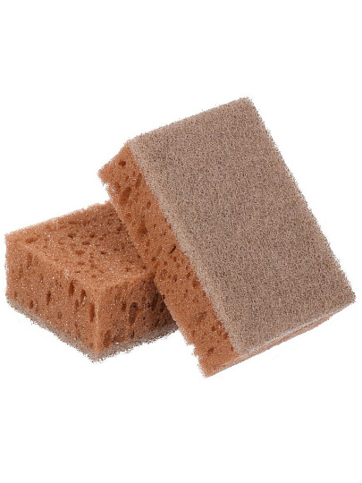 Губка для посуды 5 шт, поролон, абразивная фибра, 9.8х6.7х3.5 см, Марья Искусница, 17282, бежевая