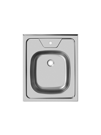 Мойка кухонная накладная, Ukinox, Стандарт, нержавеющая сталь, 500х600х150 мм, STD500.600 ---4C 0C