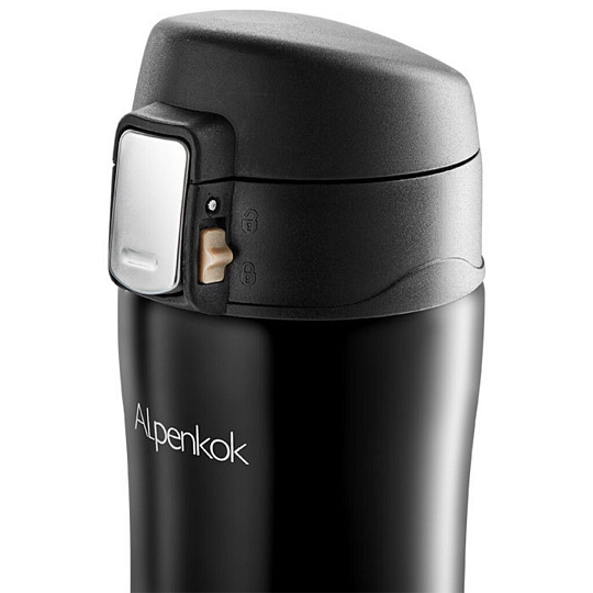 Термокружка нержавеющая сталь, 0.48 л, Alpenkok, колба нержавеющая сталь, черная, AK-04806A