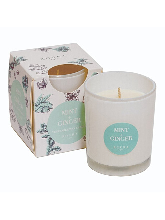 Свеча ароматизированная, 8.5х7 см, в стакане, Roura, Мята и Имбирь, 333460.128