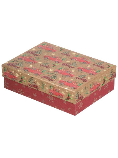 Коробка подарочная картон, 22х16х6.5 см, в ассортименте, Новый год, A470104