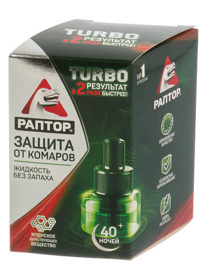 Инс.Раптор Жидкость от комаров 40 ночей TURBO