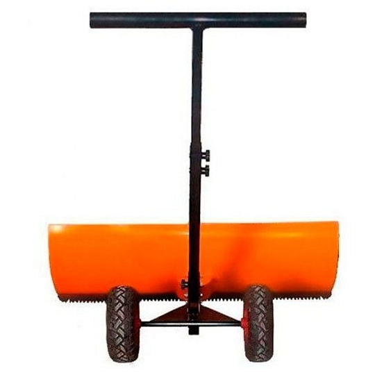 Лопата для снега сталь, с стальной планкой, 360х700х1360 мм, черенок металлический, с колесами, Электромаш