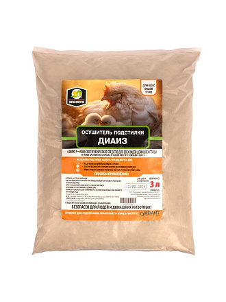 Биосостав Эко Маркет, Осушитель подстилки, Диаиз, 3 л