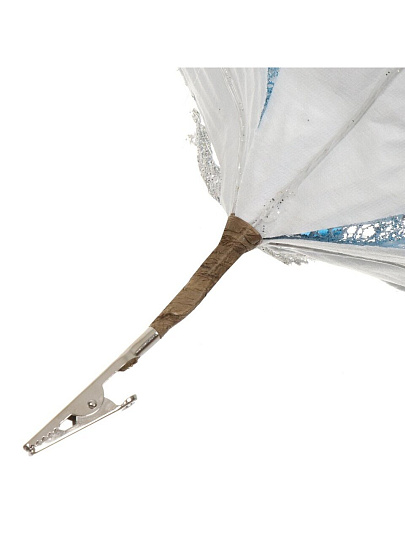 Цветок искусственный декоративный 16 см, на прищепке, голубой, Пуансеттия, Y4-4174