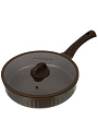 Сковорода литой алюминий, 28 см, антипригарное покрытие, Kukmara, Stella, мокко, крышка стекло, ссм281а - фото 3