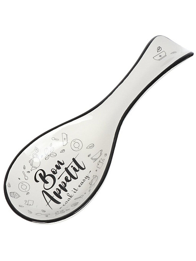 Подставка для ложки, доломит, фигурная, 24.7х9 см, Daniks, Бон Аппетит