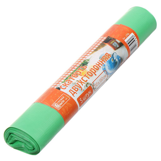 Скатерть одноразовая полиэтиленовая 110*150 см 5шт в рул СБ зеленый