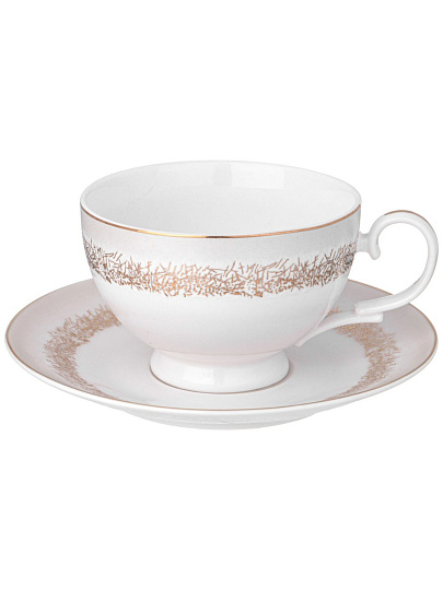 Набор чайный фарфор, 12 предметов, на 6 персон, 300 мл, Lefard, Золотой песок, 115-387, подарочная упаковка