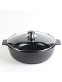 Жаровня алюминий, 30 см, 5 л, антипригарное покрытие, Алтей, Granit Perfection black, 09-0550-310, с крышкой