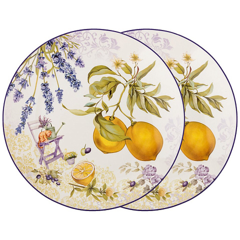 Набор тарелок закусочных Прованс лимоны, 2 пр. 20,5 см, 104-574