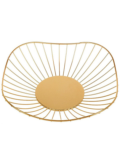 Ваза для фруктов, металл, 26х6 см, Y4-7654, золотая