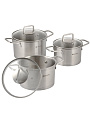 Набор посуды нерж, 6 пр, кастрюли 1.9,2.9,3.9 л, индукц, Daniks, Ирати, SD-01369-6 - фото 6