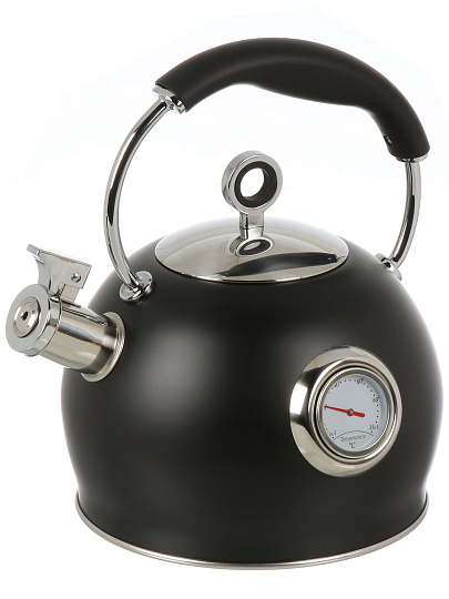 Чайник нерж, 3 л, со свист, нержавеющая сталь, с термометром, Daniks, GS-04436B