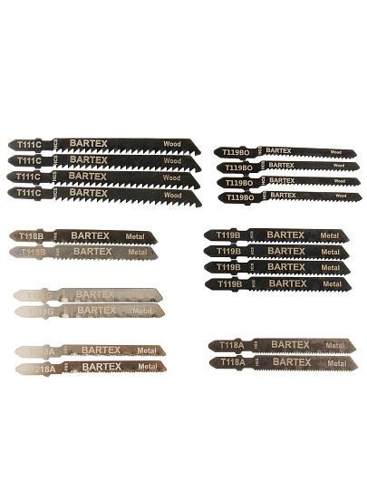 Набор пилок для электролобзика, 20 шт, универсальный, T111C*4, T118A*2, T118B*2, T118G*2, T218A*2, T119B