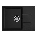 Мойка кухонная врезная, GranFest, Quadro, искусственный мрамор, 650х500 мм, + сифон, черная, GF-Q-650L - фото 5