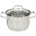 Кастрюля нержавеющая сталь, 2.1 л, с крышкой, крышка стекло, Bohmann, 2119-16RS\CS, индукция