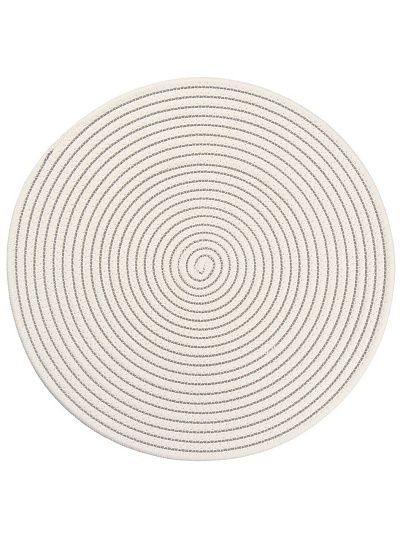 Салфетка сервировочная полимер, 38 см, круглая, спираль, серая, Y4-9632