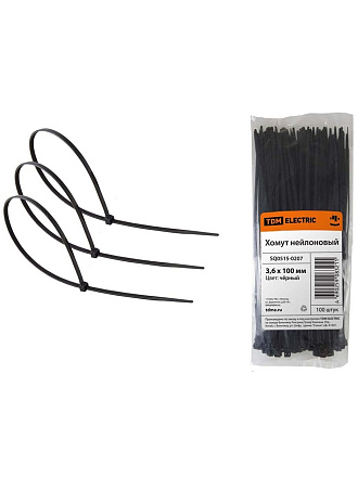 Хомут нейлоновый, 3.6х100 мм, 100 шт, черный, TDM Electric, SQ0515-0207