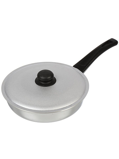 Сковорода литой алюминий, 24 см, Гардарика, с крышкой, бакелитовая ручка, 243