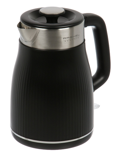 Чайник электрический RasheL, R-430-18, черный, 1.8 л, 1800 Вт, скрытый нагревательный элемент, нержавеющая сталь