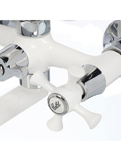 Смеситель для ванны, Эверест, с кран-буксой, белый, B23-0647