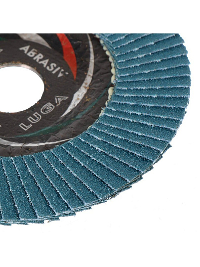 Круг лепестковый торцевой КЛТ1 для УШМ, LugaAbrasiv, диаметр 125 мм, посадочный диаметр 22 мм, зернистость ZK80, шлифовальный