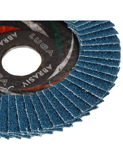 Круг лепестковый торцевой КЛТ2 для УШМ, LugaAbrasiv, диаметр 115 мм, посадочный диаметр 22 мм, зернистость ZK40, шлифовальный