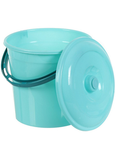 Ведро пластик, 10 л, с крышкой, мята, хозяйственное, Violet, 021023