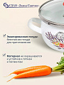 Кастрюля эмалированная сталь, 2.5 л, крышка стекло, сферический, Сантэкс, Прованс, 1-2425112, индукция - фото 3