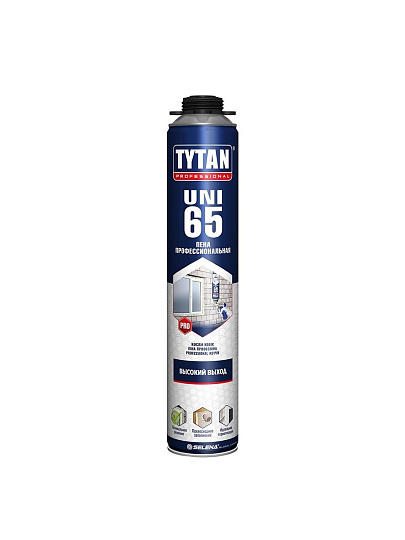 Пена монтажная Tytan, Uni, профессиональная, 65 л, 750 мл, летняя, 30217/16968
