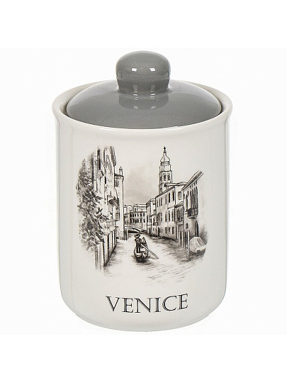 Банка для сыпучих продуктов, доломит, 350 мл, с крышкой, Daniks, Фьюжн